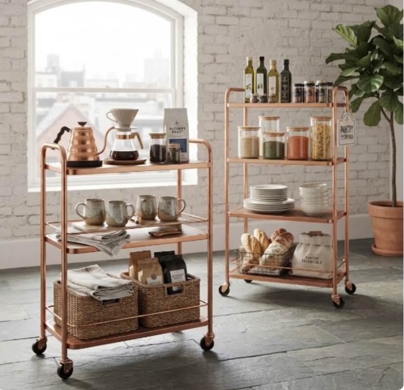 Heavy-Duty 4-Tier Rolling Utility Cart - Mobile Metal Storage Organizer & Tool Trolley for Kitchen, Garage, and Craft Room