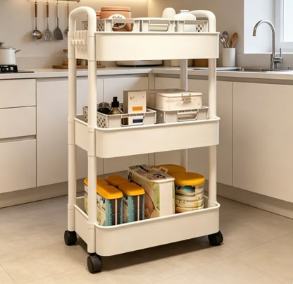 Space-Saving Slide Out Storage Trolley - Slim Rolling Organizer Cart for Narrow Spaces