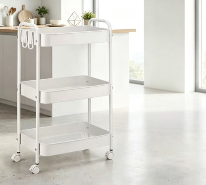 Space-Saving Slide Out Storage Trolley - Slim Rolling Organizer Cart for Narrow Spaces