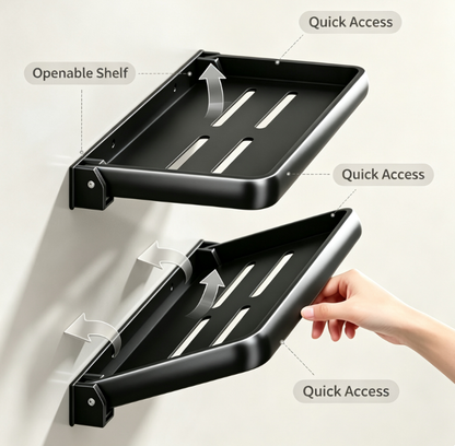 Punch-Free Hanging Condiment Shelf - Space-Saving Foldable Storage Caddy for Kitchen Oils and Spices